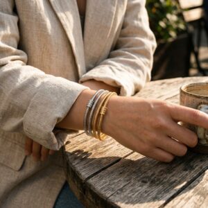 Dainty Flat Snake Chain Bracelet - 18K Gold Plated Waterproof Herringbone Bracelet
