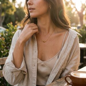 Dainty Love Knot Heart Necklace - 18K Gold Plated Waterproof Chain
